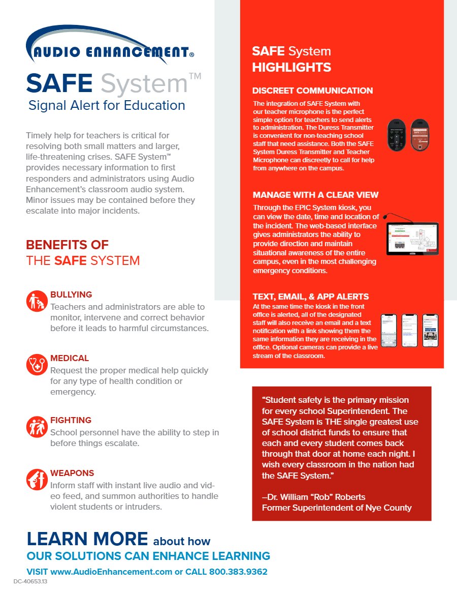 SAFE System flyer cover