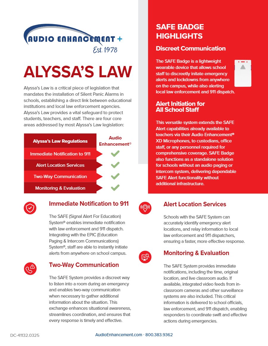 Alyssa's Law flyer cover